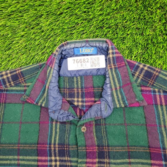 Vintage LOBO Flannel Plaid Shirt Medium 20x26 Pendleton Wool - Picture 2 of 9
